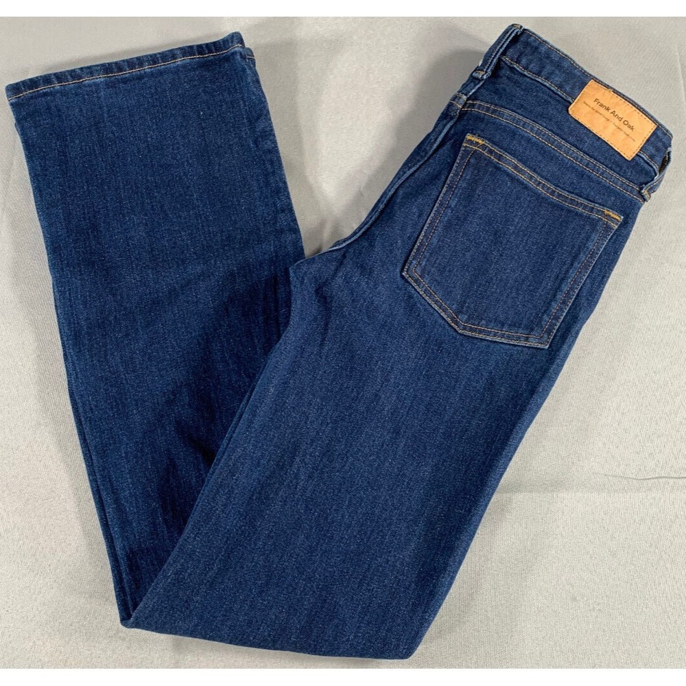 Frank And Oak Womens Jeans 26 The Bootcut Dark Wash Mid Rise Stretch Denim 29x30